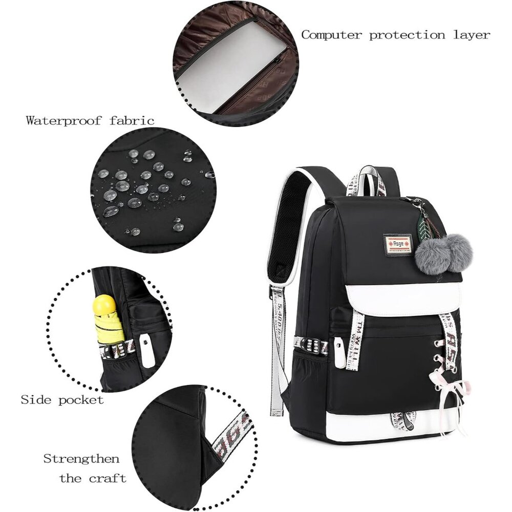 Stylish Water-Resistant Nylon Backpack for Girls, Teens & Young Women - Picture 6 of 6